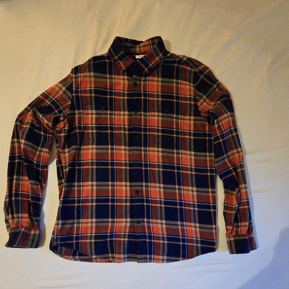 Gap Orange/Blue Flannel Sz L